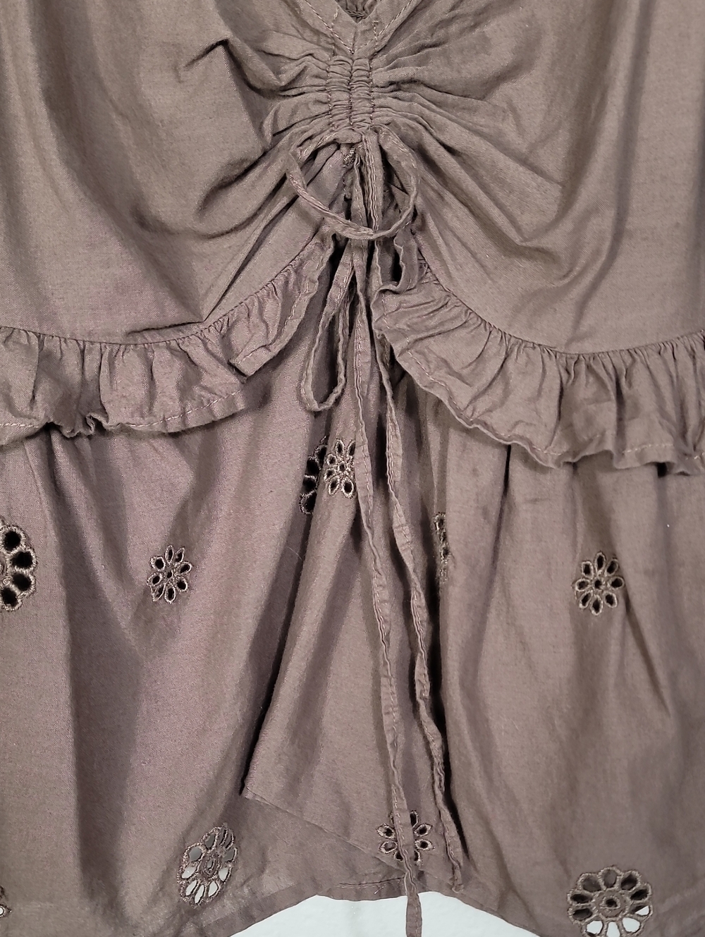American Eagle Eyelet Babydoll Top Size XXL Brown - Picture 6 of 11